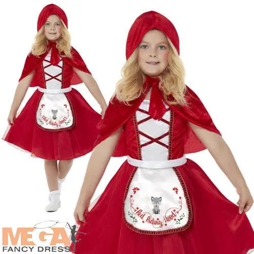 Little Red Riding Hood Girls Fancy Dress Fairy Tale World Book Day Kids Costume