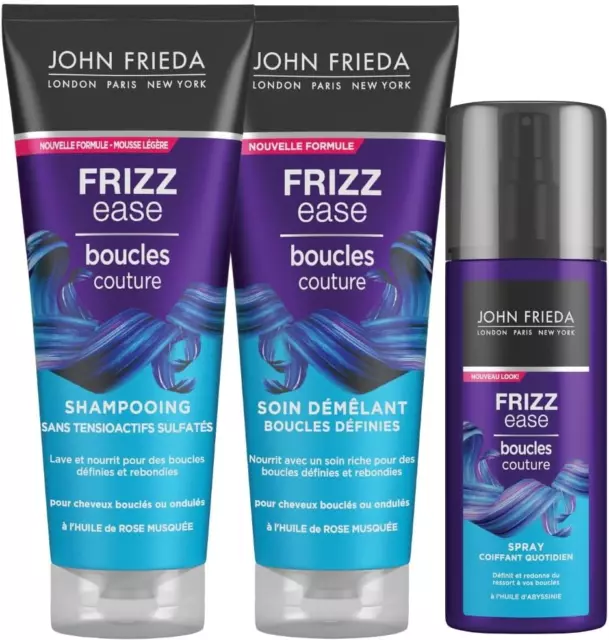 JOHN FRIEDA Frizz Ease Boucles Couture Shampooing + Soin Démêlant + Spray Coiffa