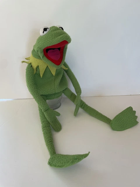 Vintage EDEN Muppets Kermit Frog Large Plush Full Body Hand Puppet Collar RARE