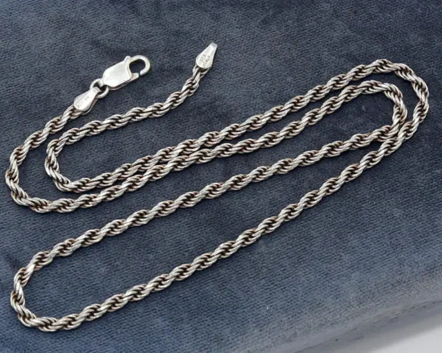Vintage Necklace Ka 1772 Italy Sterling Silver Rope