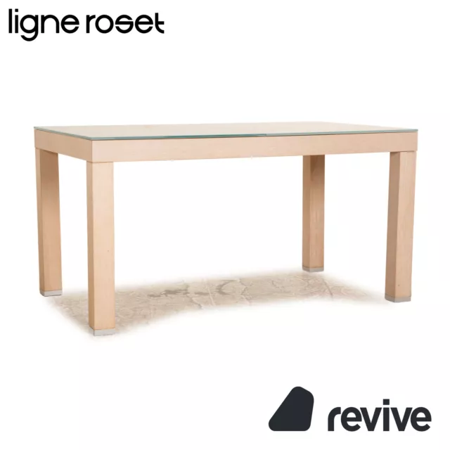 Ligne roset Eureka Oak Wood & Glas Dining Table Braun