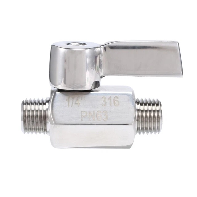 Rubina a sfera in acciaio inox 316 - 1/4 pollici filettatura NPT, Rubina a sfera piccola (1/4 W5F6