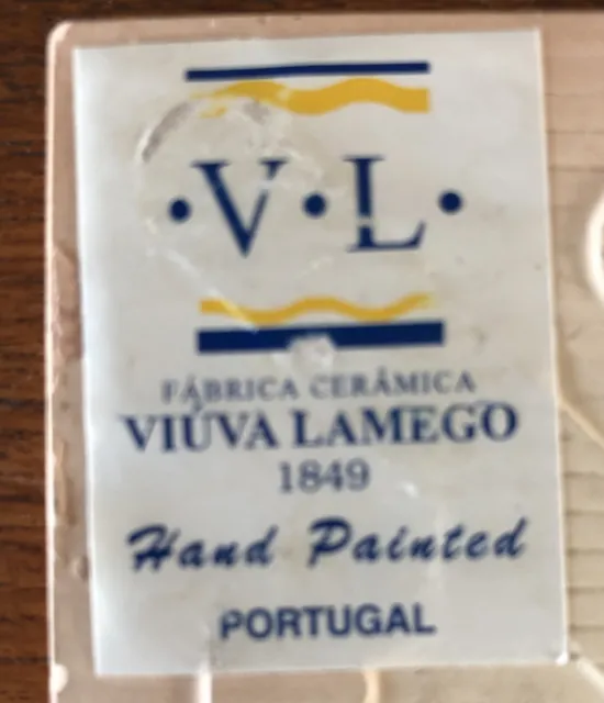 Vintage Flower Star Decorative Tile Trivet Viuva Lamego Portugal Hand-Painted 3
