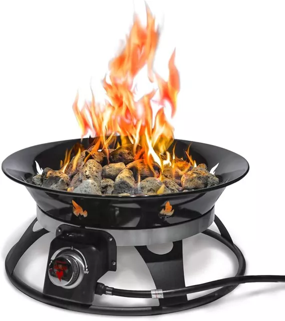 21'' Propane Fire Pit  58000 BTU w/ Cover & Carry Kit Firebowl Camping Backyard