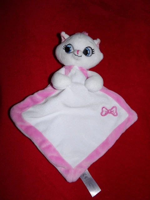 Doudou Chat Marie Les Aristocrats Mouchoir Blanc Rose Noeud DISNEY