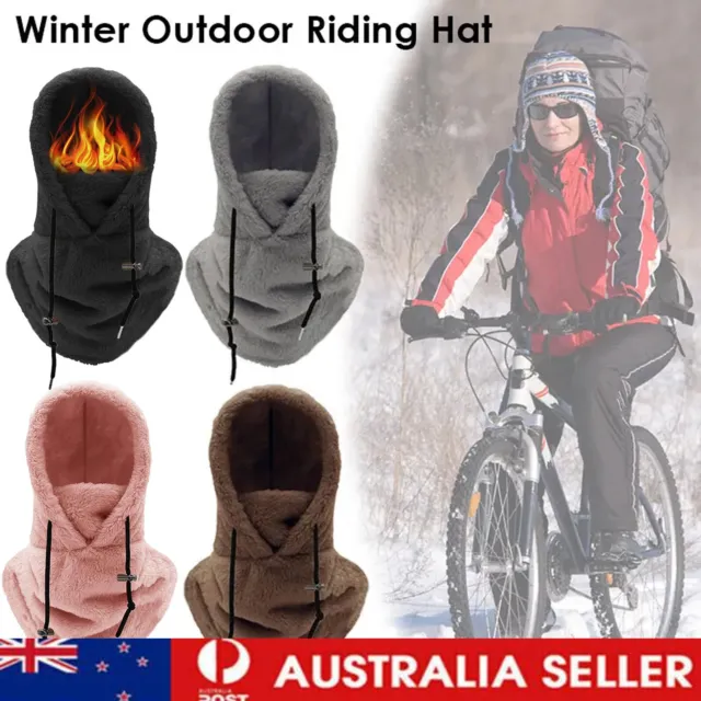 Winter Windproof Balaclava Hooded Cover Hat Warm Cap Scarf Sherpa Hoody Ski Mask