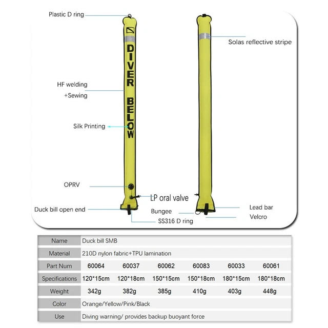Tube de signalisation de sécurité de plongée sous-marine essentiel pour une v