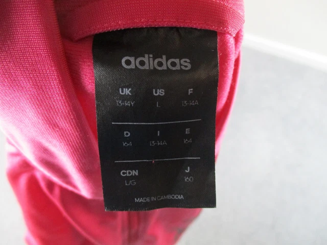 Giacca da pista Adidas ragazze 13-14 anni rosa cerniera intera maniche lunghe tasche giovani 9