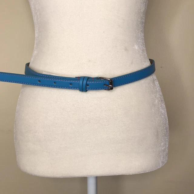 Girls Belt Blue Pink skinny belt Stitched thin size XL