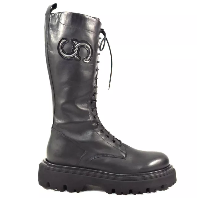 Casadei 🇮🇹 Women's Black Leather Comfort Fashion Boots