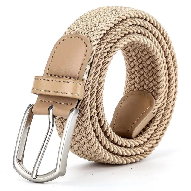 Woman Man Unisex Elastic Fabric Braided Belt Enduring Stretch Woven Belt