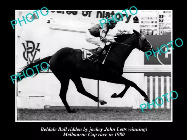 Old Large Horse Racing Photo Of Beldale Ball Winning The 1980 Melbourne Cup