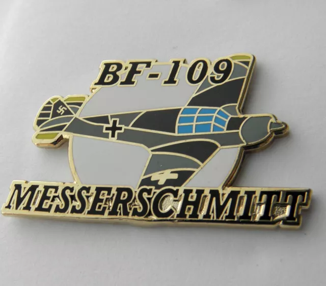 MESSERSCHMITT BF-109 WWII GERMAN FIGHTER AIRCRAFT LAPEL PIN 1.5 inches