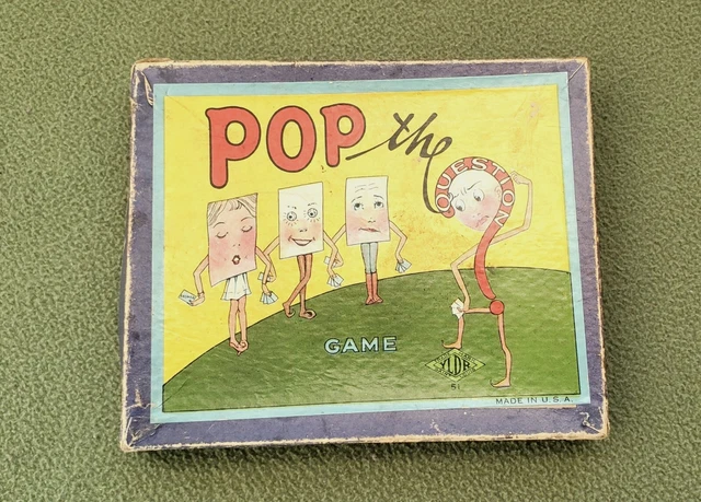 1920s "POP the Question" Card Game Complete w Box & Instructions. YLDR Wilder