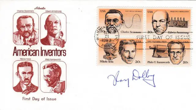 Autographed Signed First Day Cover Ray Dolby sound reduction system inventor