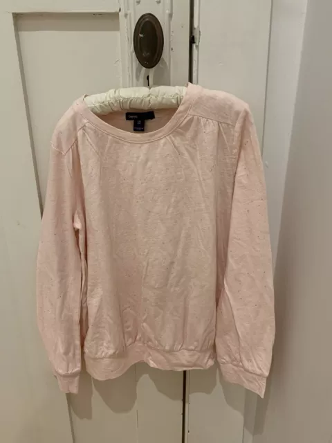 Gorgeous Girls Size 10 New Gap Pink With Sparkles 100% Cotton Long Sleeve Top