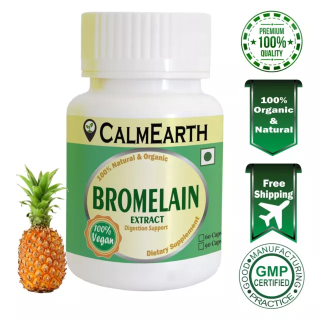 Bromelain Extract Capsule 3000 GDU Pineapple Digestive Enzyme Gas, Constipation