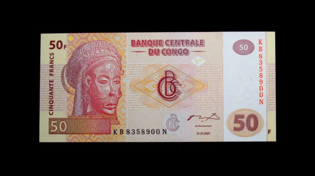 2007-13 Congo Democratic Republic 50 Franc Banknote GEM UNC (B566)