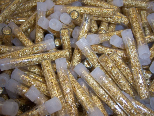 12 Gold Flake Glass Vials... Lowest Price online !! 2