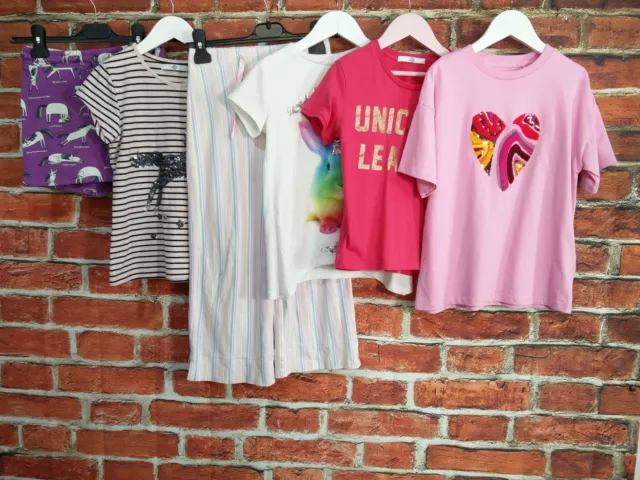 Girls Bundle Aged 7-8 Years Next M&S Etc T-Shirt Shorts Trousers Unicorn 128Cm