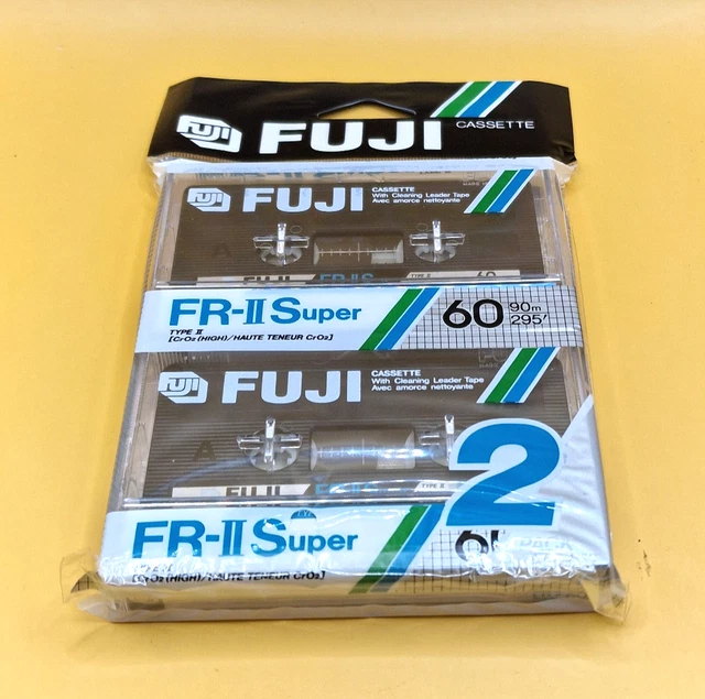 2 Cassettes Vierges FUJI FR II 90 (Type II CrO2) - Vintage 1988, Japon, Neuves Sous Blister