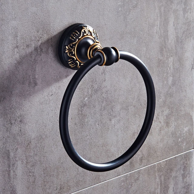 Anillo para toallas negro antiguo anillo para toallas estante para pared redondo anillo para toallas América