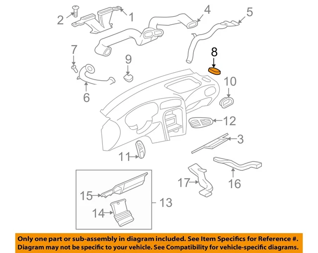 Oldsmobile GM OEM Dash Heater-Defroster Air Outlet Vent Grille Right 22659050
