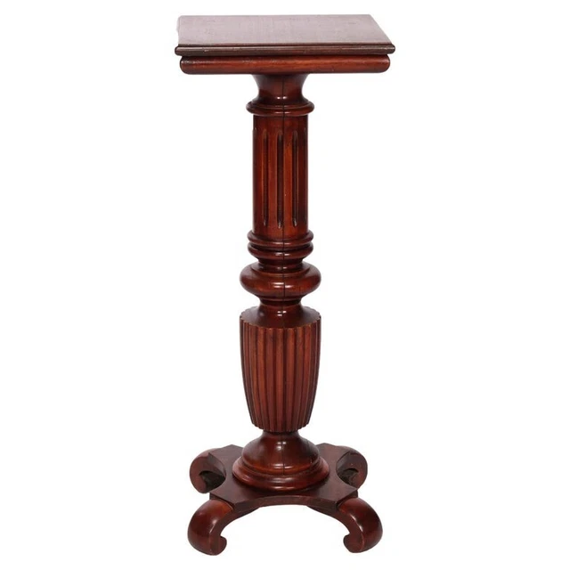 Antique Classical Carved Mahogany Sculpture Pedestal Circa 1900