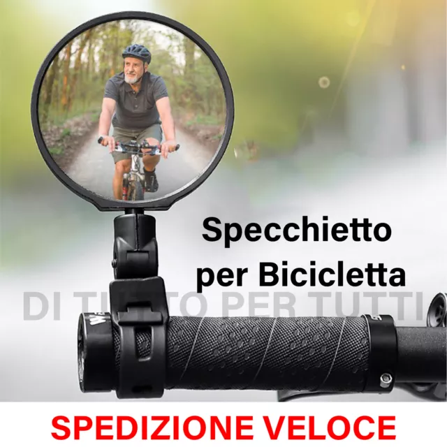 SPECCHIETTO RETROVISORE SPECCHIO PER BICICLETTA DIAM. 7,5cm BICI