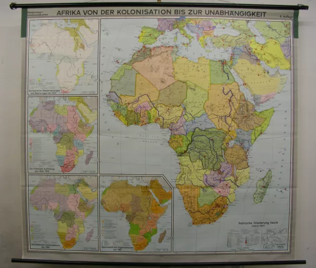 Schulwandkarte Carte Murale Schulkarte Afrique De Colonies Jusqu'À 1967