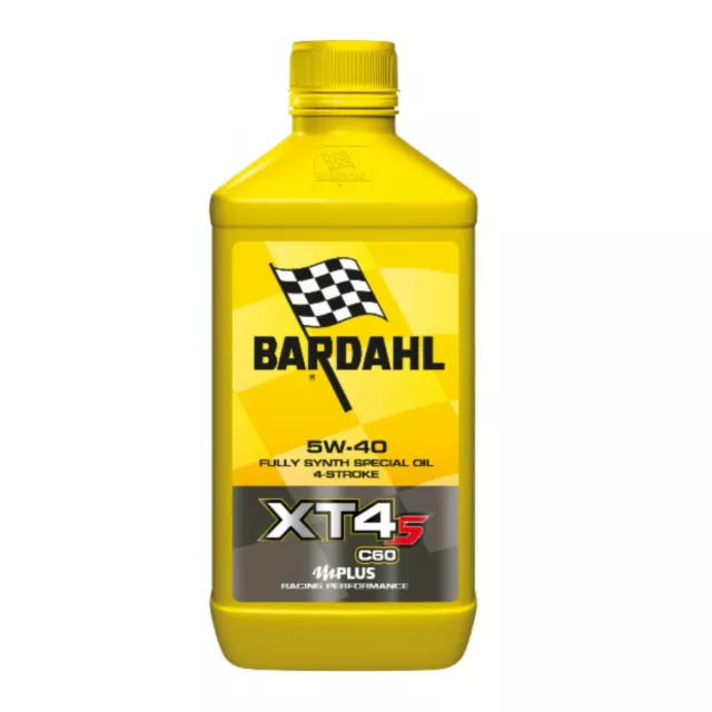 1Litro Bardahl Olio Motore Moto 4T Xt4S 5W40 100% Sintetico