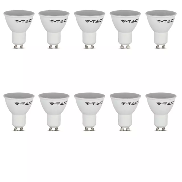 10 Lampadine Led Gu10 V-Tac  4,5W 400Lm Max Risparmio Ultima Generazione