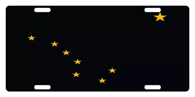 Alaska State Flag License Plate Black & Yellow Version