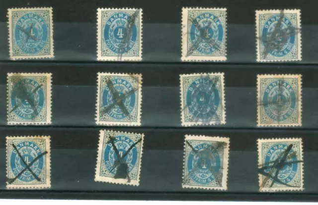 Danemark- N°:23-4 ORE- 16 Stamps with manual obliteration