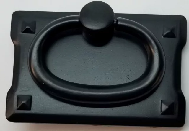 Flat Black Single Horizontal Mission Style Drawer Pull zinc alloy cast antique