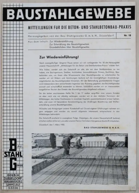 Baustahlgewebe Mitteilungen für die Beton- Stahlbeton Praxis Nr.18 1950