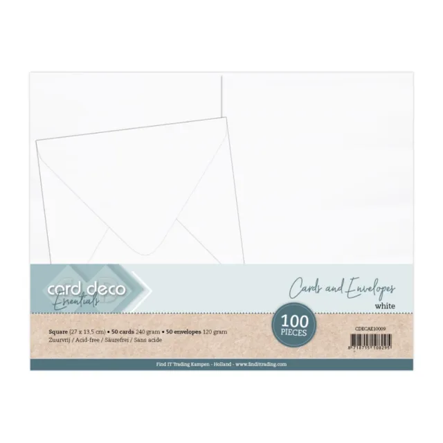 Card Deco Karten & Umschläge - weiß - 100 tlg. / Quadratisch 135 x 135mm