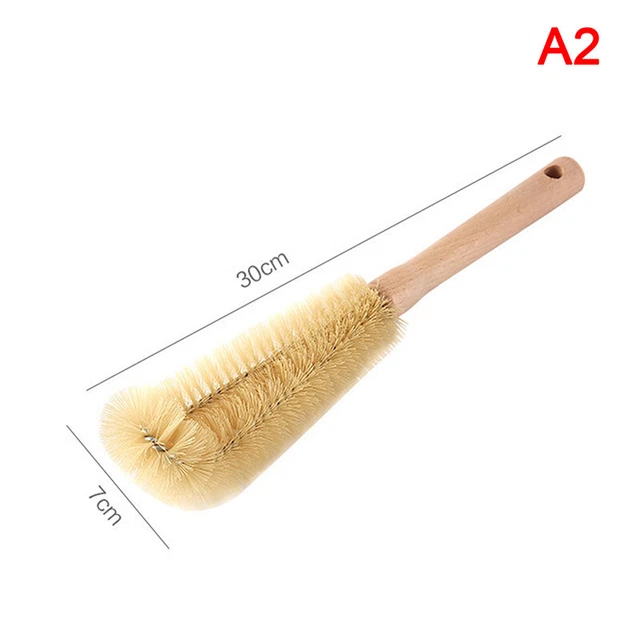 Wooden Long Handle Bottle Cleaning Brush Cup Scrubber Cleaning Brush ql