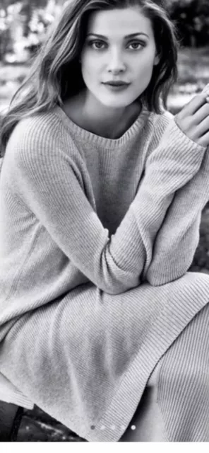 MOTH Anthropologie Beige Knit Sweater Tunic Pasadena Cashmere Blend Women’s Sz M