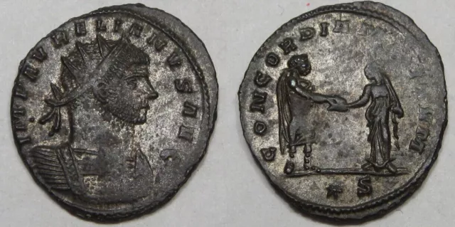 Romano Aurelio de Plata Antoninianus 272-74 Anuncio Rev: Concordia Sisca Mint MM