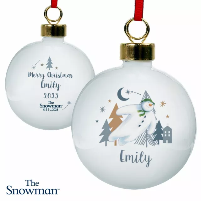 SNOWMAN Christmas Tree Bauble Personalised gift