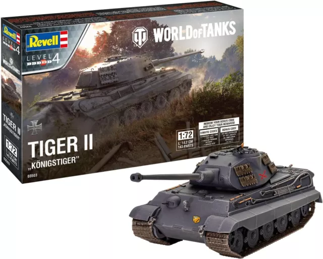 Revell Tiger Königstiger World Of Tanks Echelle 1:72 Modèle Kit 03503