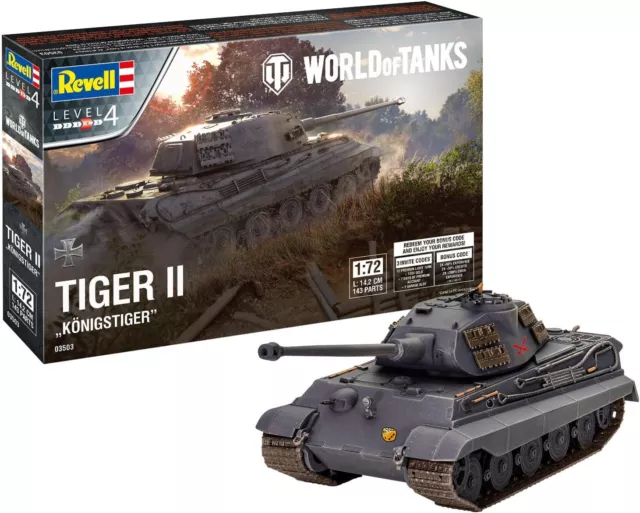 Revell Tiger Königstiger el Mundo De Tanques Escala 1:72 Kit de Modelismo 03503