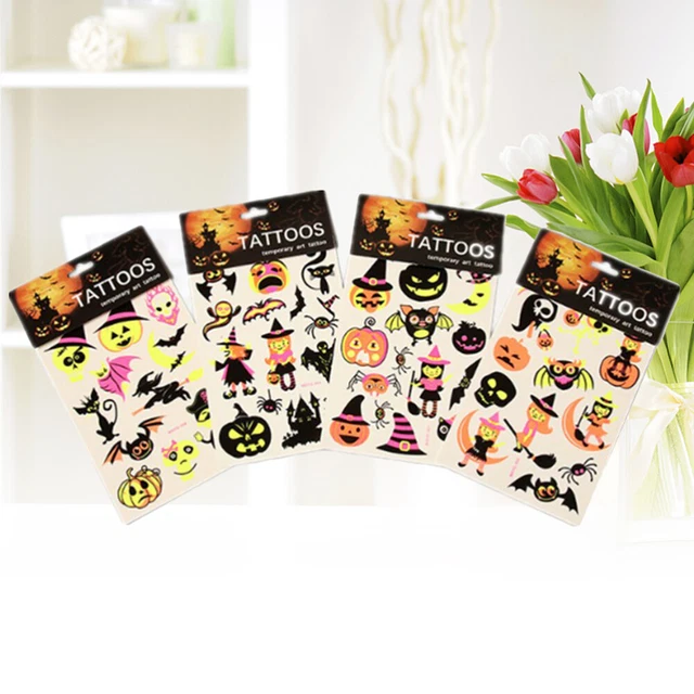Horribles calcomanías pegatinas fluorescentes de Halloween fluorescencia