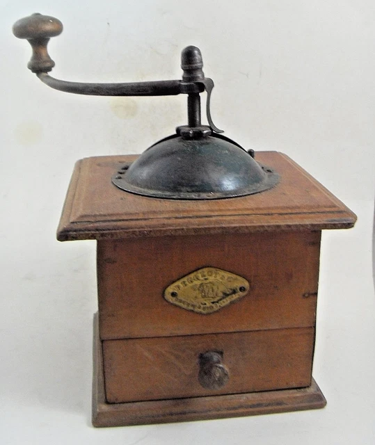 Ancien Moulin à Café Miniature Pour Poupée – Émile CAMELIN, Fer Blanc Laqué, Jouet Penny Toy Des Années 1930