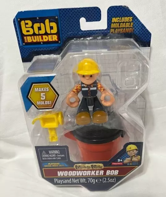 Fisher Price Bob the Builder Mash & Mold Woodworker Bob Playsand Figure Set NIP