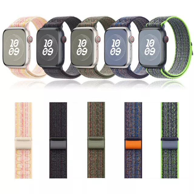 Woven Nylon Loop Band für Apple Watch 9 8 7 6 5 Ultra 2 44/41/45/49mm Sport