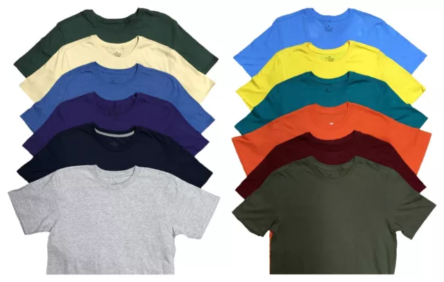 SOCKS'NBULK Mens Cotton Crew Neck Short Sleeve T-Shirts (12 Pack Mix, 6X-Large)