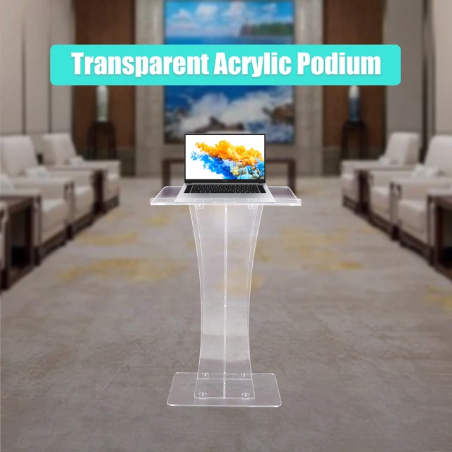 Clear Church Podium Acrylic Presentation Lectern Pulpit Professional Portable US