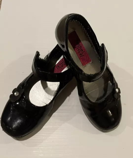 Rachel Shoes Girls Black Patent Leather Charlene Mary Jane Dress Shoes Size 13M